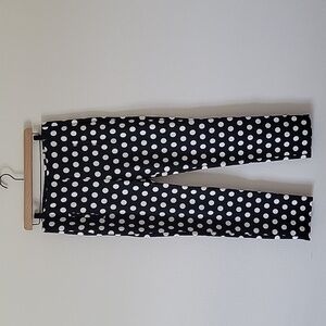 Chico's Black Polka Dot So Slimming Juliet Slim Leg Pull-on Pants Size Small/4